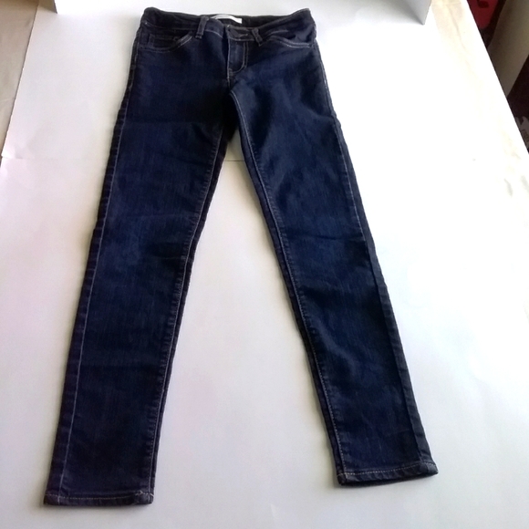 Levi's 710 Super Skinny Girl's Dark Wash Stretch Denim Blue Jeans 10 Reg - Picture 1 of 8